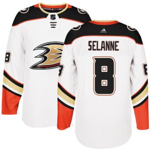Herren Anaheim Ducks Eishockey Trikot Teemu Selanne #8 Weiß Authentic Auswärts